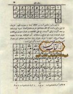 نمونه صفحه کتاب جفر پانزده سطری درباره حروف بیست‌وهشت‌گانه دور کبیر
